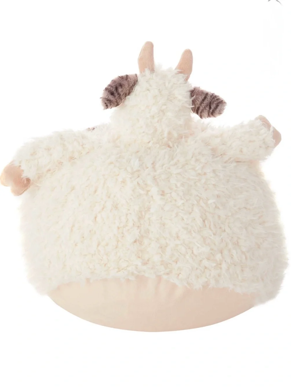 Mina Victory Round Cow Plush Animal Pillow - Cream with Brown Accents - Picture 4 of 10